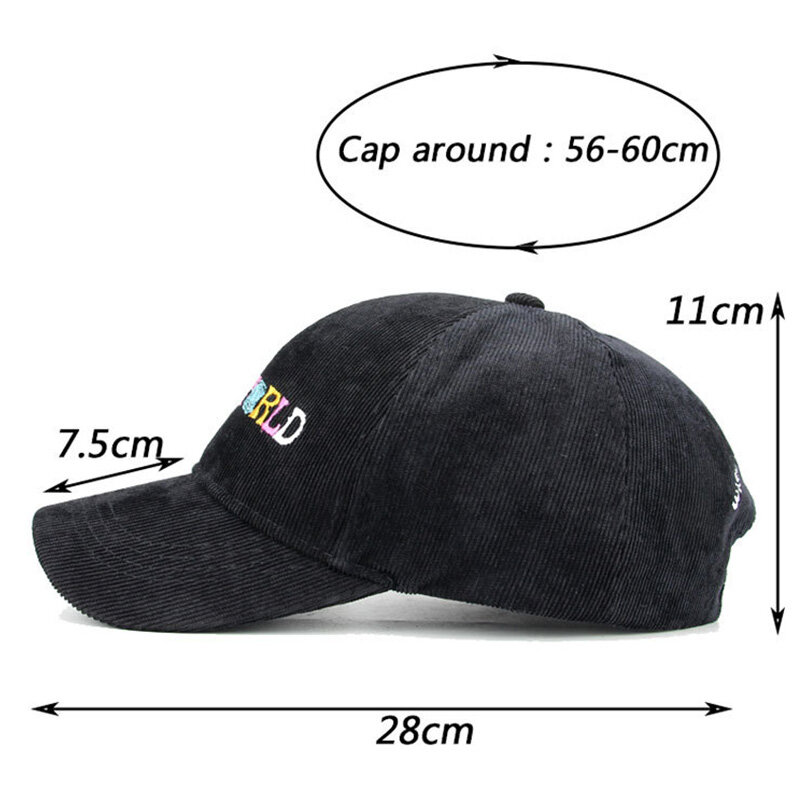 หมวกเบสบอลผ้าลูกฟูกสำหรับผู้ชายและผู้หญิงหมวกปักตัวอักษร Astroworld แนววินเทจหมวกฮิปฮอปปรับได้ใช้ได้ทั้งชายและหญิง