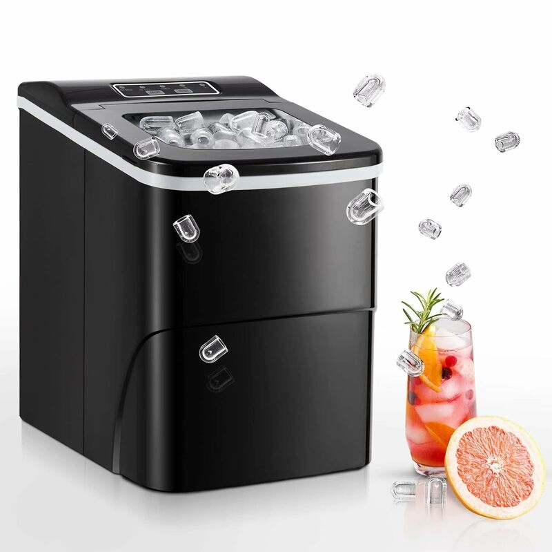 Ice Maker Countertop Portable Maker Machine Self-Cleaning 30lbs/5Mins/24Hrs 2 Mode Machine Counter Ice Maker with Scoop