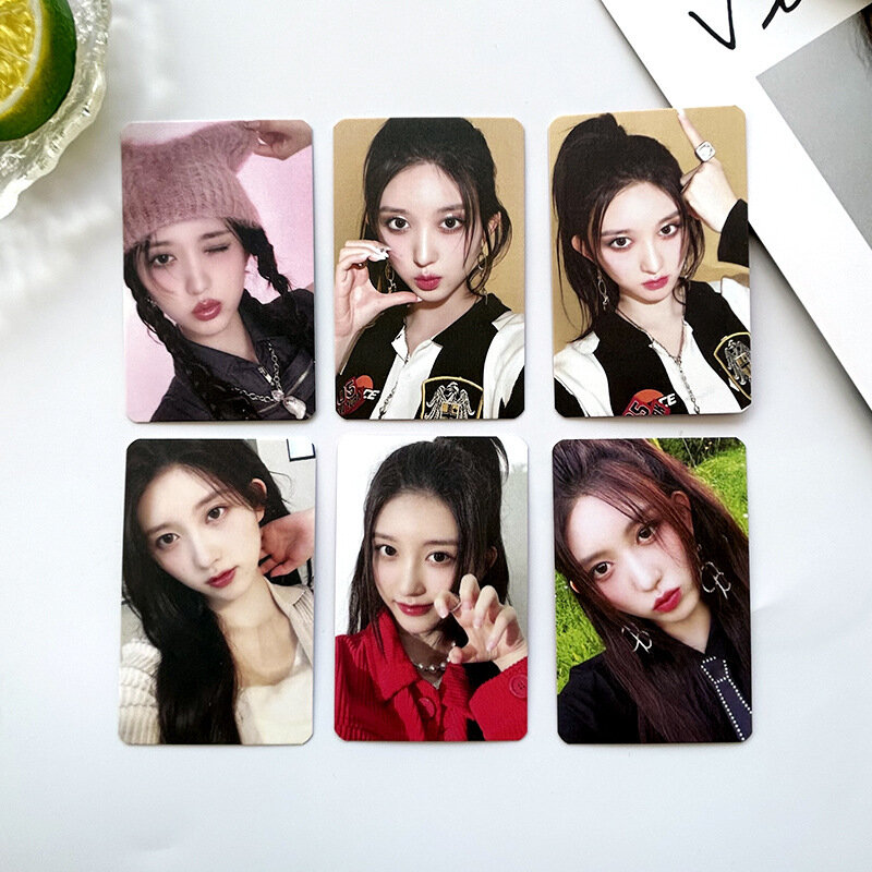 KPOP 6 шт./комплект, альбом Ihas MINE LOMO Card Wonyoung Glasses, круглая Лиз Рей Leeseo Yujin Eleven, открытка для девушек, фотооткрытка