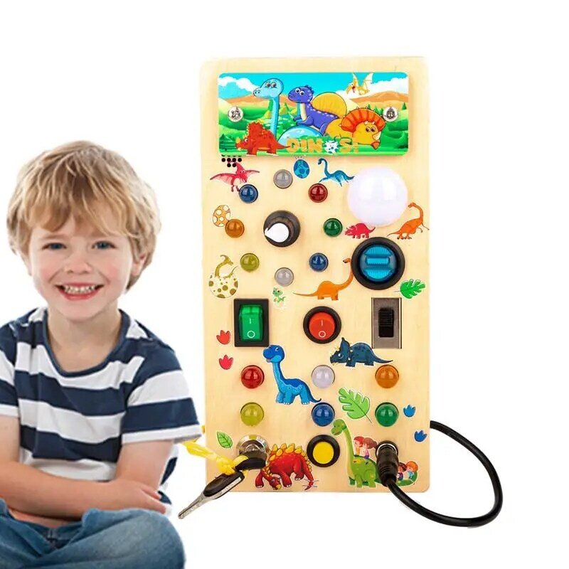Montessori Busy Switches Busy Switch Toy, Sensory Board, Brinquedos Pré-Jardim de Infância, Exercício Percepção Sensorial
