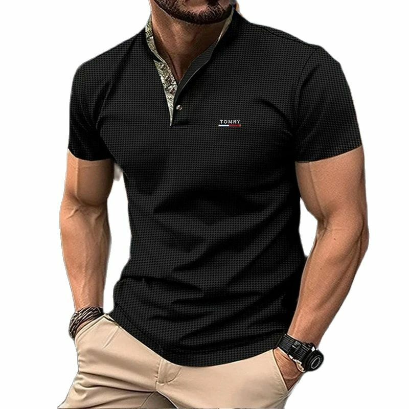 Heren T-Shirt Nieuw Poloshirt Hoge Kwaliteit Heren Korte Mouwen Polo Ademend Top Casual Casual Zweet Absorptie Poloshirt Voor