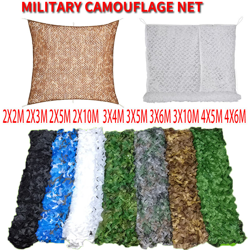3X2M 3X6M 3X10M 4X5M Versterkte Camouflage Online Zwembad Strand Pavilion Tuin Zonnescherm Camouflage Canvas Mesh 7 Kleuren