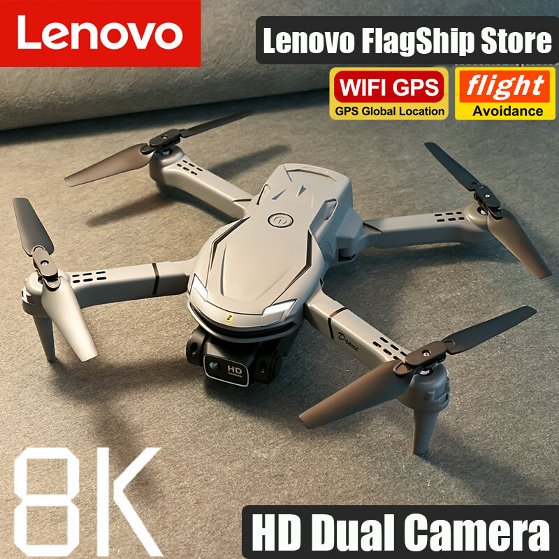 Lenovo-V88 Fotografia aérea profissional HD Drone, 8K, 5G, GPS, 3-Camera, omnidirecional, Evitar obstáculos, Quadrotor, 8000M Ram
