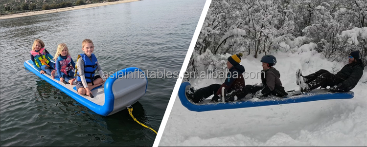 Trineo de nieve inflable personalizado con pistas de Base de goma acanalada