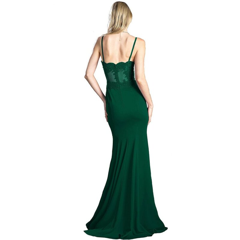 Pale Green Spaghetti Strap Sweetheart A-line Prom Dresses Sleeveless High Side Split Backless Floor Length Evening Party 2023