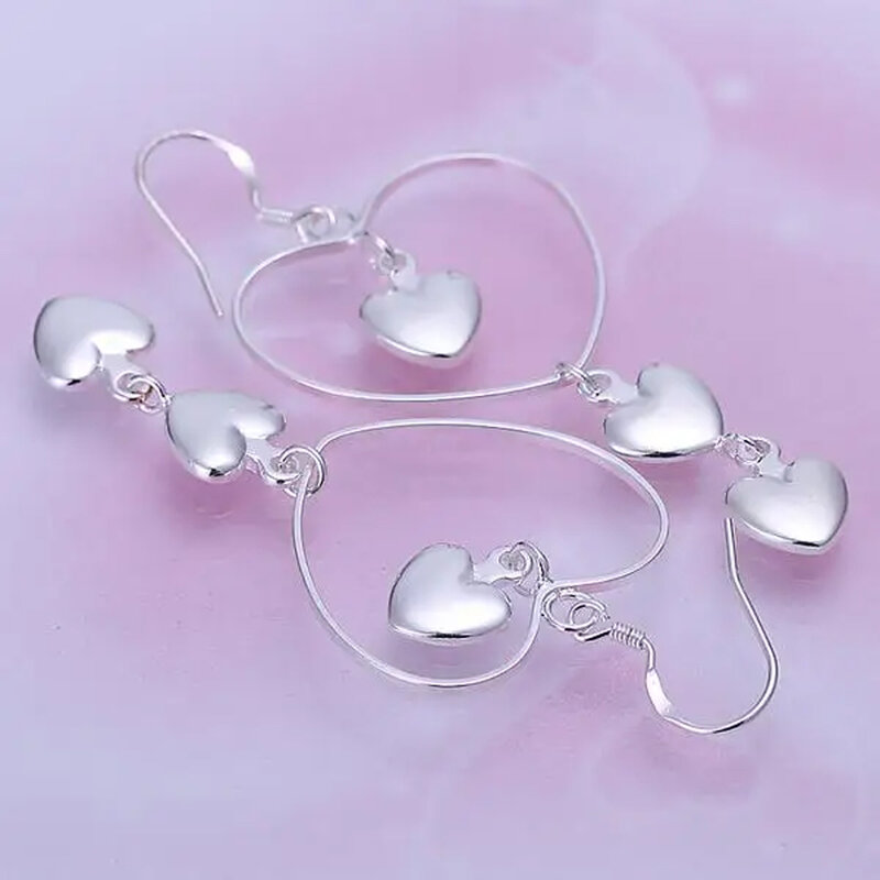 URMYLADY Hot 925 Sterling Silver romantic love heart orecchini per le donne fashion charms party wedding Jewelry regali di festa