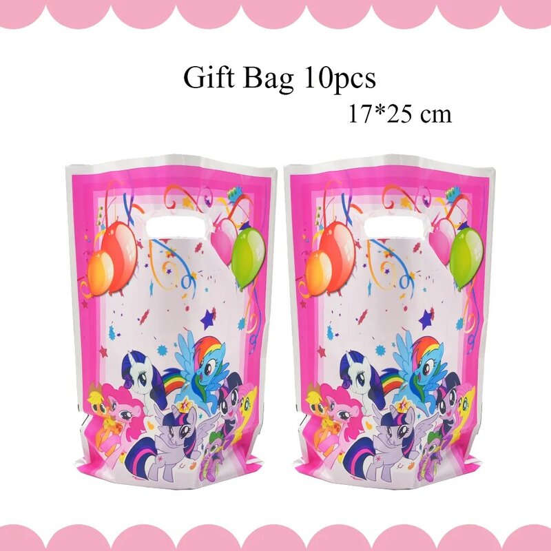 Cartoon Kleine Pony Feestdecoratie Magische Verjaardagsbenodigdheden Papieren Beker Bestekballonnen Baby Shower Cake Kindercadeaus