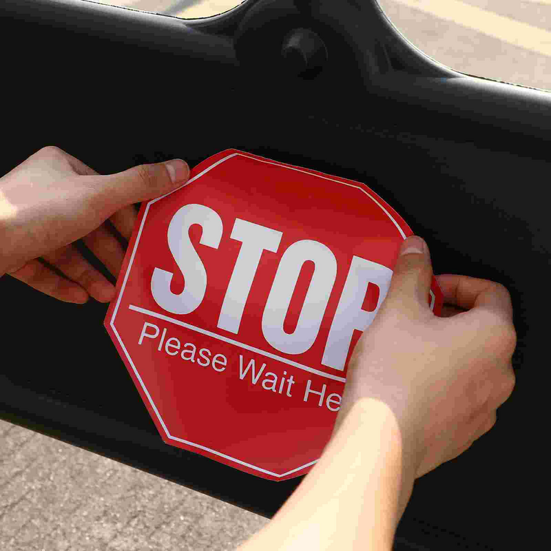 Toyvian Stopbord Sticker Muursticker 8X8 Inch Bushalte Bord Vloerstickers Klaslokaal Vloersticker Sociale Distantiëring
