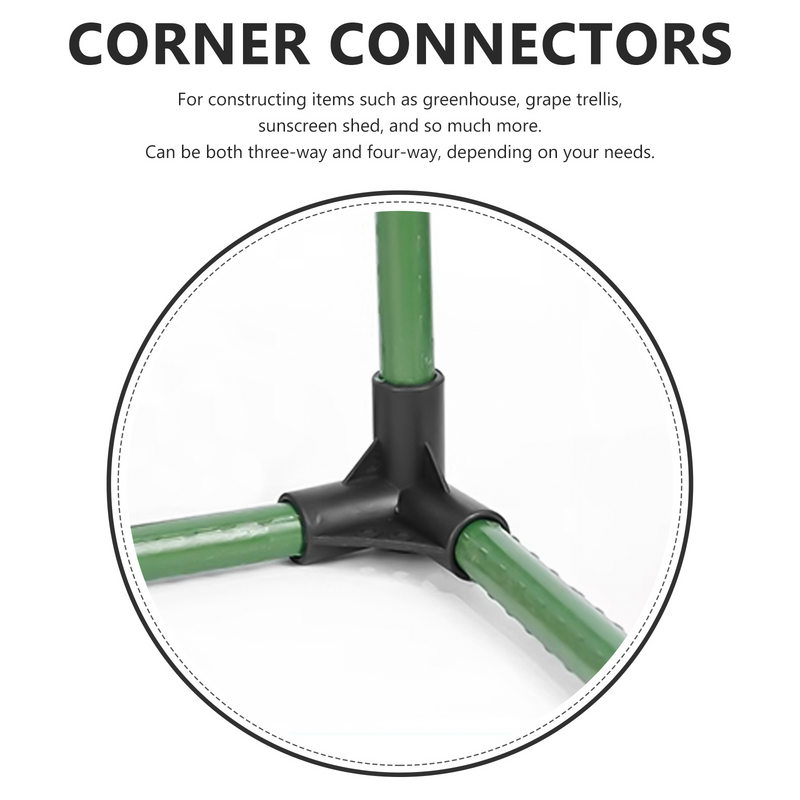 Konektor aksesori rak sepatu hitam rak 25mm konektor sudut rak untuk perbaikan lemari pakaian rakitan penggantian 3 arah