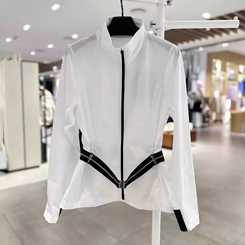 Женская Корейская одежда для гольфа на молнии Съемная куртка для спорта быстросохнущая впитывающая пот дышащая Солнцезащитная