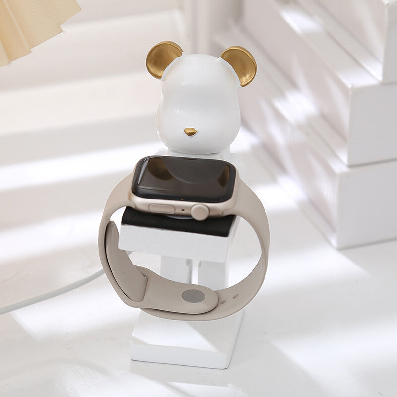 Żywica stojak na ładowarkę do inteligentnego zegarka wsparcie Apple zegarki podstawa ładująca uchwyt Cartoon organizer do zegarków na rękę akcesoria do wyświetlania