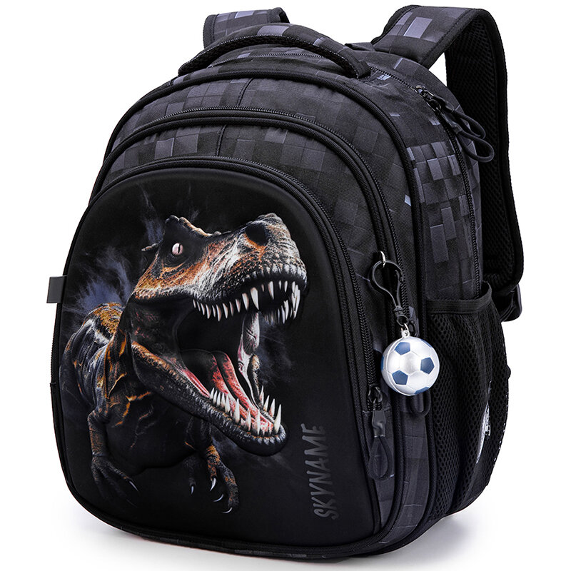 กระเป๋าหนังสือกันน้ำสำหรับเด็กลายกระเป๋านักเรียนประถมไดโนเสาร์3D การ์ตูนเป้สะพายหลังกระเป๋าหนังสือสำหรับเด็ก