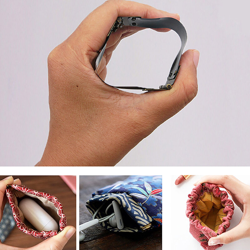 Marco flexible interno de Metal, cierre de beso para monedero, bricolaje, bisagras para bolso, accesorios de costura, 10 piezas