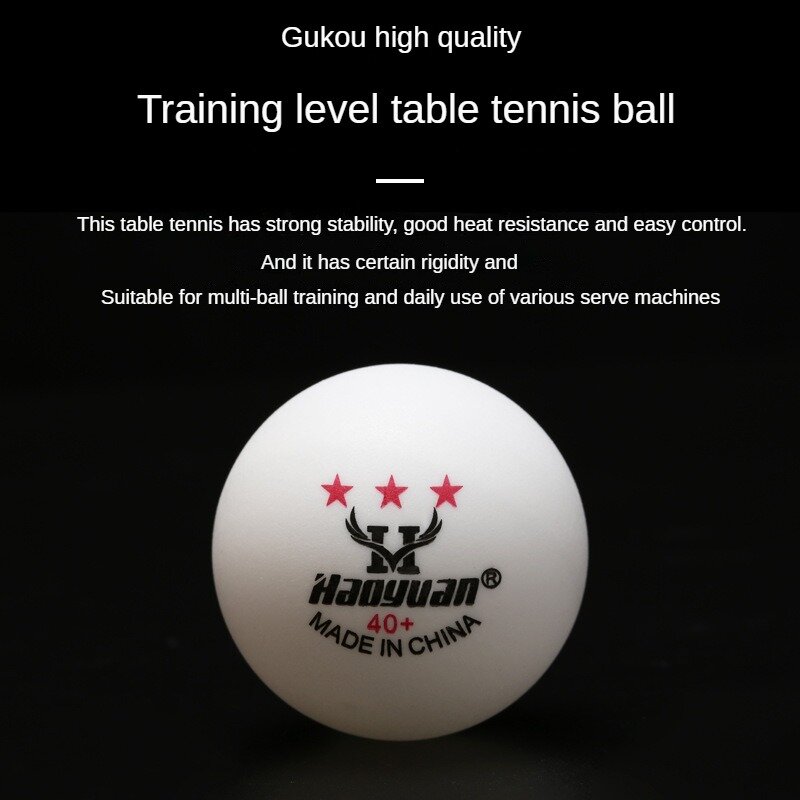 Bolas de tênis de mesa profissional, Treinamento Adulto para Competição, Ping Pong Plástico ABS, Novo Material, D40 + mm, 2.8g, 3 Estrelas, 60Pcs