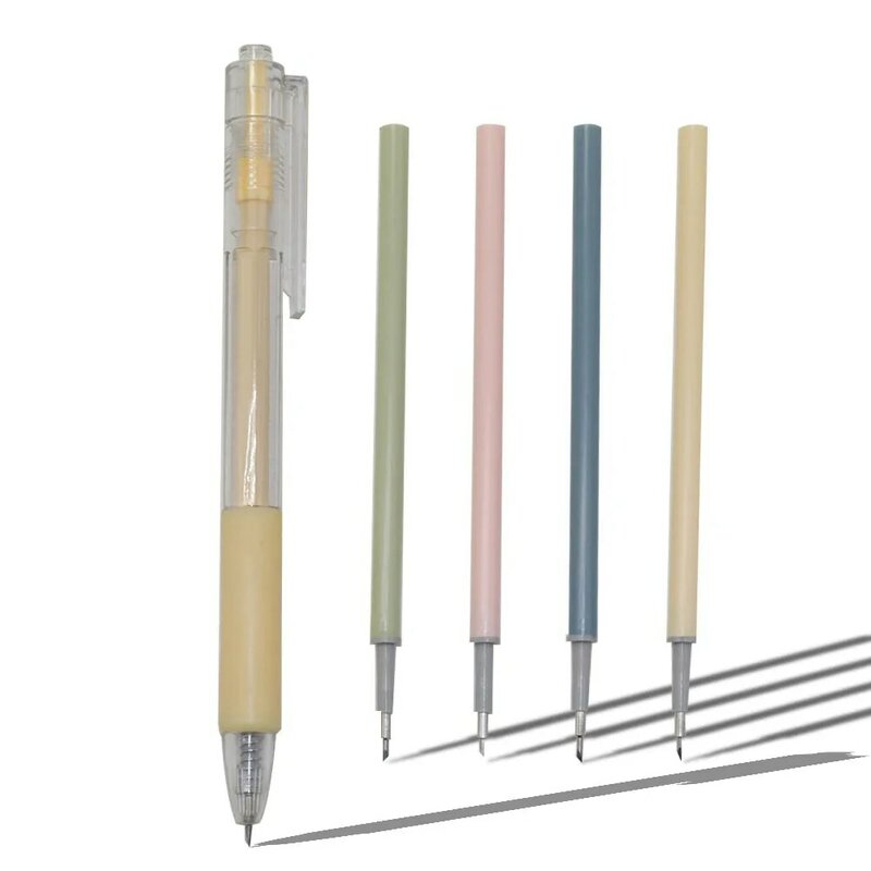 Alat DIY pisau pena 1 pena Plus 4 inti pisau rautan pensil buatan tangan untuk siswa pemotong kertas alat mengajar peralatan sekolah pemasok