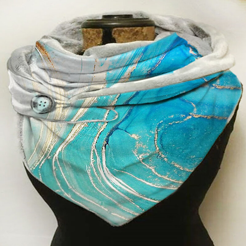 Mcdv ผ้าพันคอและผ้าคลุมไหล่ขนแกะอบอุ่นสำหรับผู้หญิงพิมพ์ลาย3D ดีไซน์ DIY ออกแบบเอง