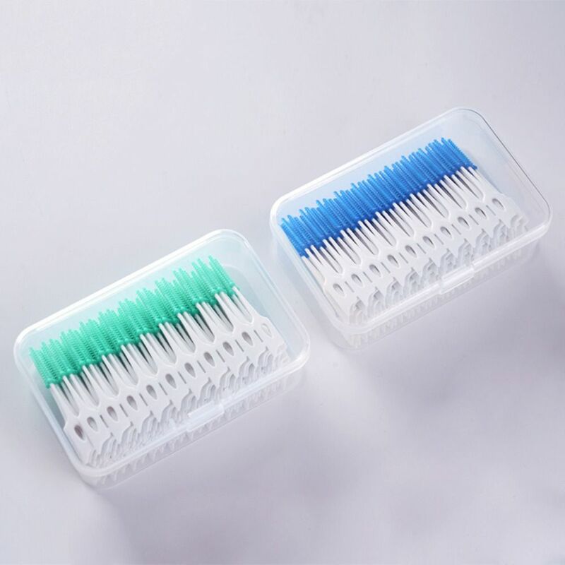 160Pcs with Thread Silicone Interdental Brushes Clean Between Teeth Orthodontics Braces Toothbrush Teeth Care