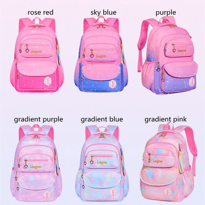 Meninas primária princesa escola mochila mochila para alunos em graus 1-3-6 à prova dwaterproof água crianças sacos de escola para crianças mochila novo