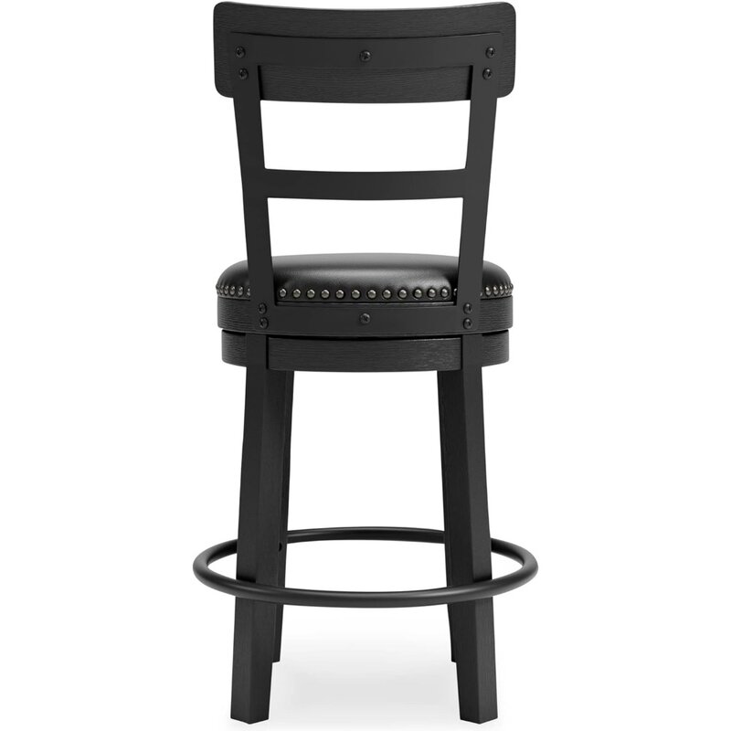 Барный стул Valebeck 24,38 дюйма из искусственной кожи, черный цвет