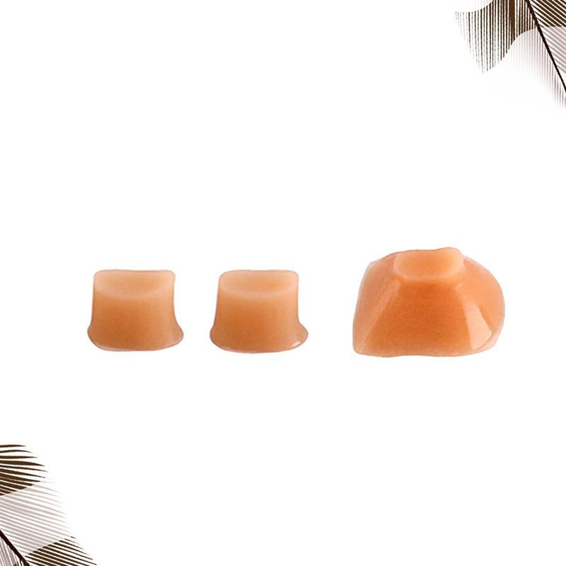 3pcs Silicone Flute Hole Plugs Flute Key Covers Fiddle Repair Parts Accessories ( Light Brown )