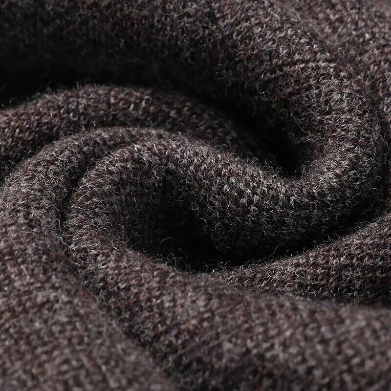Suéter de cachemira con cremallera para hombre, jersey de lana Extra gruesa, holgado, informal, de punto, cuello levantado, 100%
