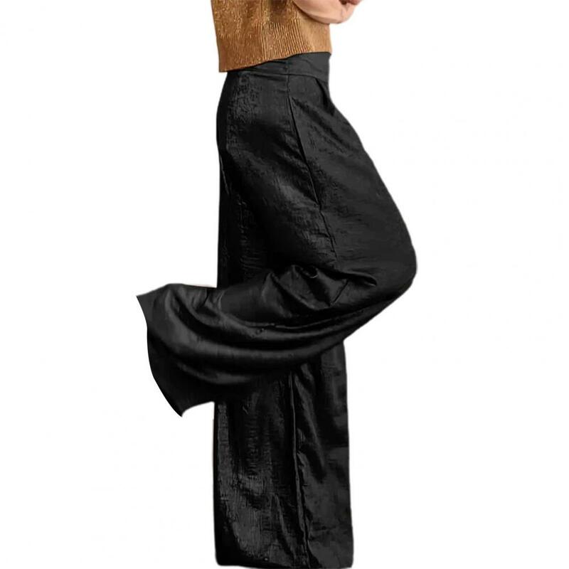 Повседневный костюм свободного кроя, стильный женский комплект из топа и брюк с широкими штанинами с высокой талией, модные брюки с V-образным вырезом и коротким рукавом