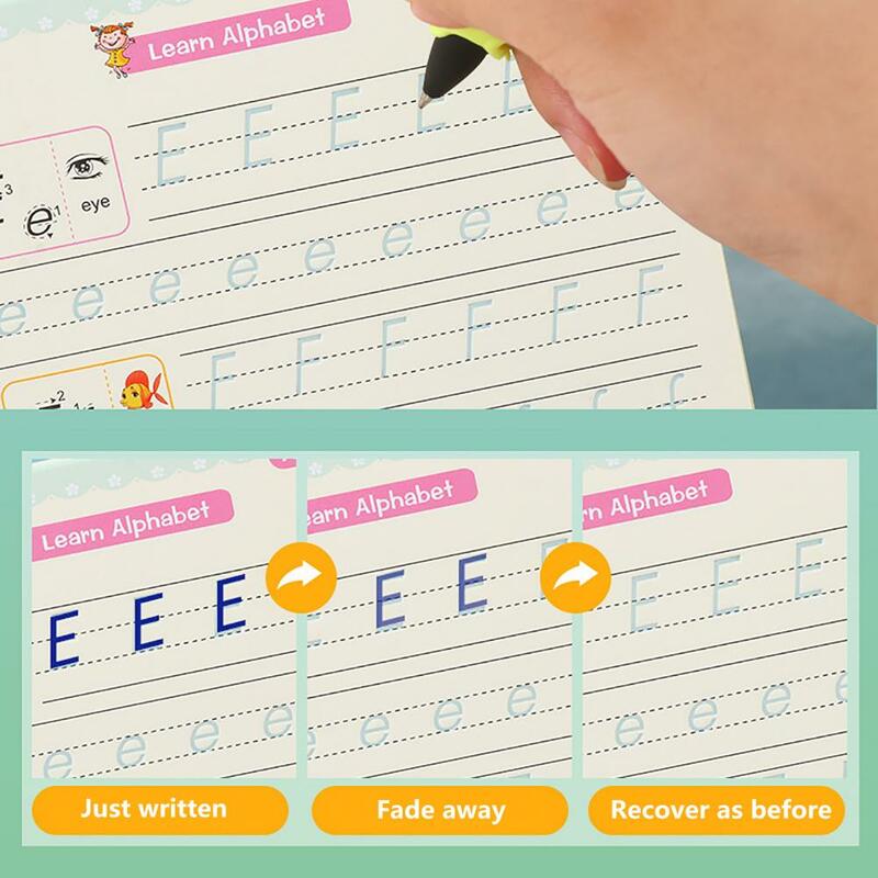 Детский учебник для письма с алфавитом, многоразовая книга для обучения каллиграфии, набор для детей, тетрадь для обучения рукописному письму для детей
