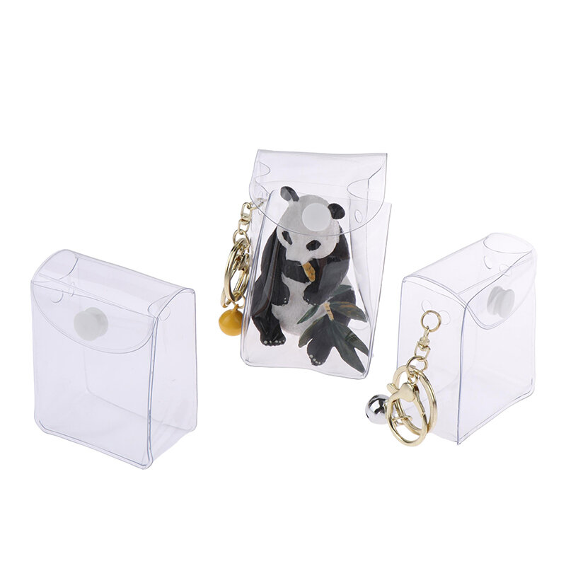 Mini Anime Doll Display Bag Bolsa de moedas transparente Pingente quadrado Organizador de bolsa, carteira, chave, batom, armazenamento de fone de ouvido