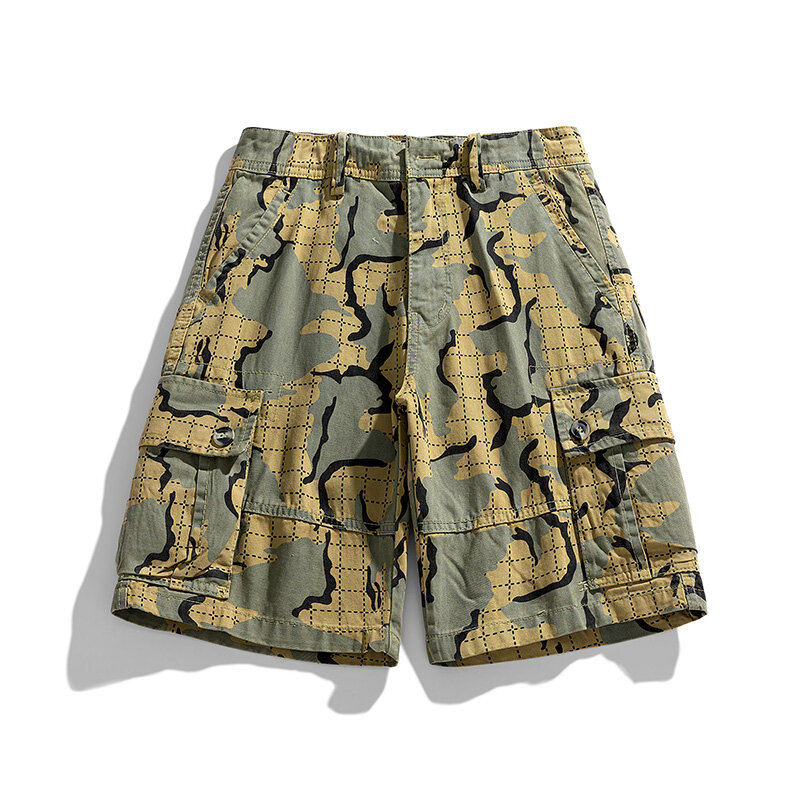 Men's Oversized Cargo Shorts Summer Multi Pockets Tactical Shorts Outdoor Breathable Cotton Hiking Military Shorts Male