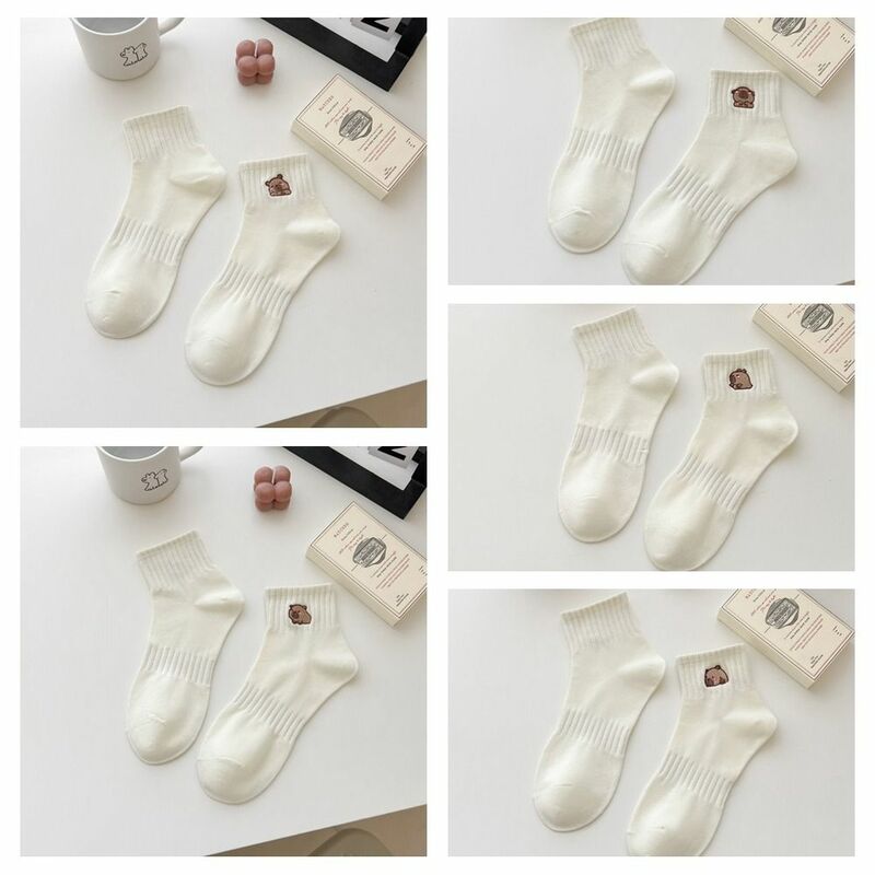 Cotton Capybara Socks Cute Cartoon Soft Casual Hosiery Japanese Thin Mid-tube Socks Female