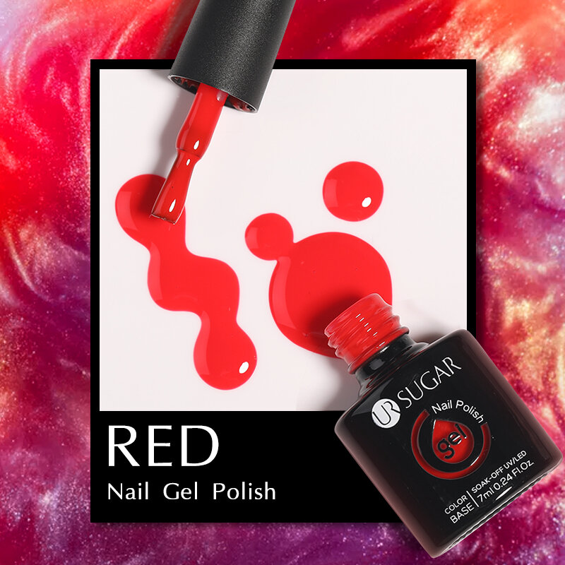 UR SUGAR 7ml Black Red Wine Glitter Gel Nail Polish Shinning Sequin Semi-permanent Varnish UV LED Gel Nail Art Manicure
