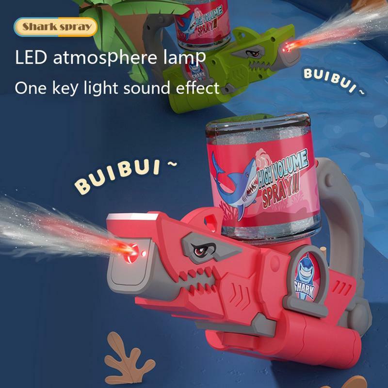 Jouet électrique en forme de requin avec lumière et son, brumisateur, eau pulvérisée, jeu créatif, extérieur, piscine, fêtes, garçons