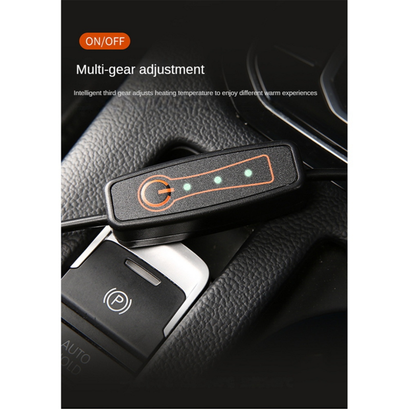 เบาะรอง sarung jok mobil ให้ความร้อน bantal Kursi รถยนต์ไฟฟ้าให้ความอบอุ่นในฤดูหนาวมีช่องเสียบ USB สีชมพู