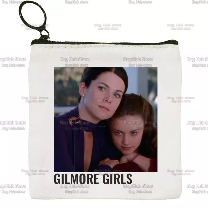 Gilmore Girls Cartoon Graphic Coffee Small Purse Coin Purse Zipper Women's Canvas Cute Mini Coin Bag Earphone Storage Bag