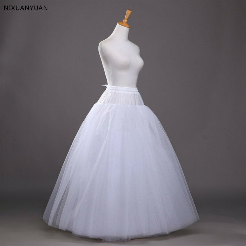 A-lijn Crinoline Witte Petticoat voor Prom Dress Een Hoops Bruiloft Accessoires Onderrok Gratis Grootte