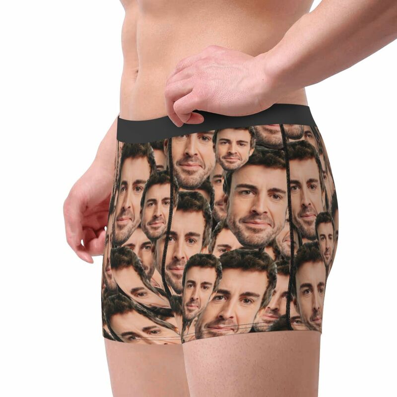 Fun Fernando Alonso Head Men Boxer Briefs Alonso Highly Breathable Underpants High Quality Print Shorts Gift Idea