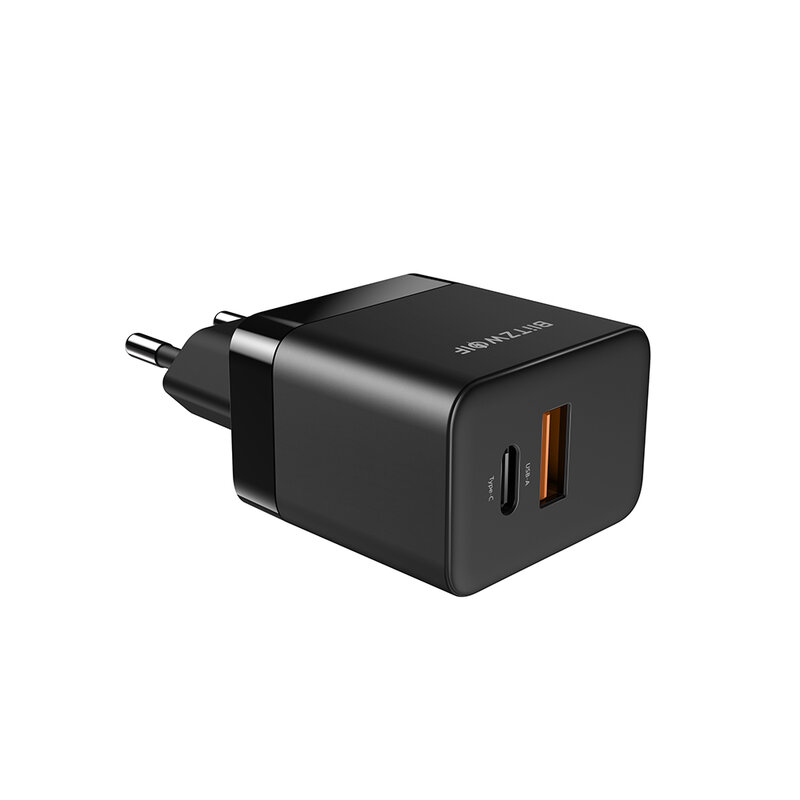 BlitzWolf BW-S22 35W 1C1A GaN Wall Charger 35W PPS PD3.0 Type-C & 30W QC3.0 AFC USB-A Fast Charging EU Plug Adapter For Phone