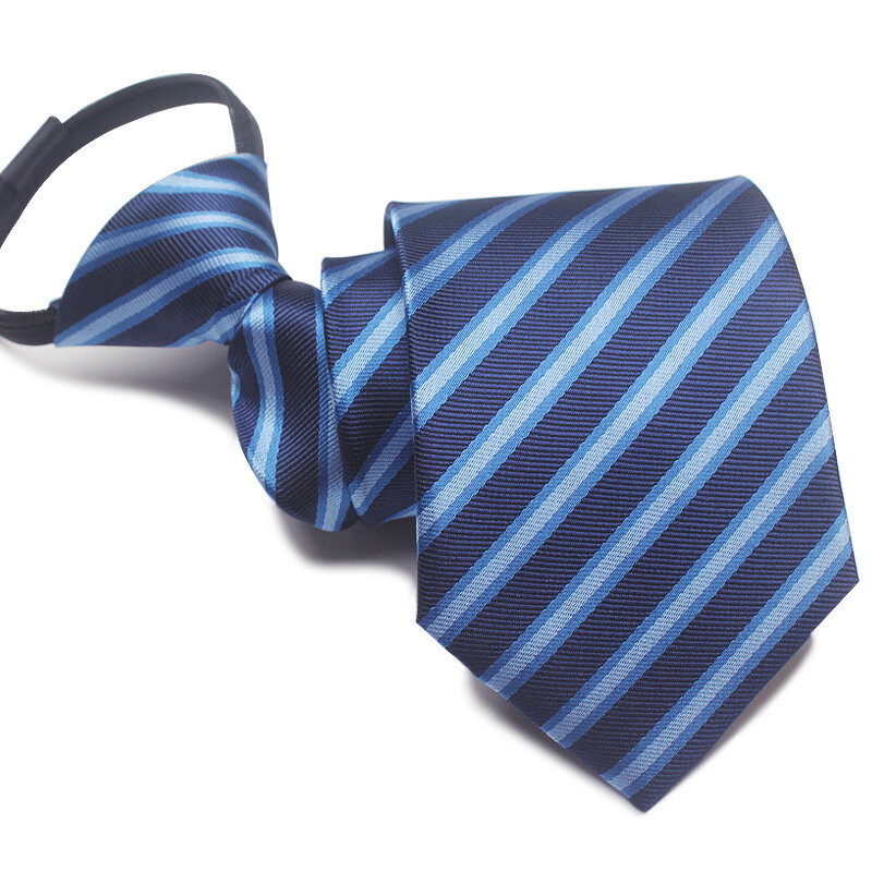 Cravatta professionale da uomo nodo libero 8cm cravatta con cerniera pigra 7cm cravatta da lavoro formale da lavoro moda uomo riunione matrimonio abbigliamento quotidiano cravatta