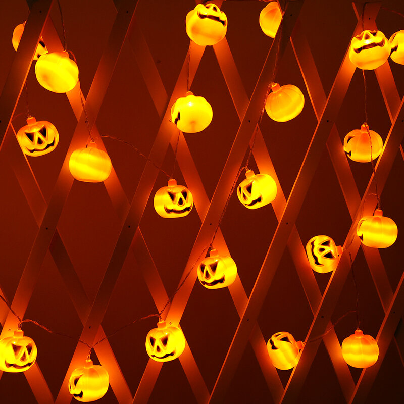 LED Halloween labu lentera liburan tali lampu bertenaga baterai lampu untuk Natal lentera Festival dekorasi pencahayaan pesta