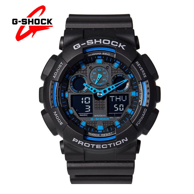 G-SHOCK GA100 남성용 시계, 다기능 야외 스포츠, 충격 방지 LED 듀얼 디스플레이 쿼츠 시계, 캐주얼 패션, 신제품