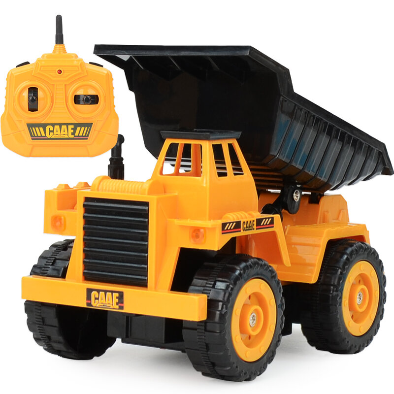 Mini Bulldozer télécommandé 1:32, jouet en plastique, camion à benne basculante, grue, pelle, modèle de véhicule électrique, cadeau