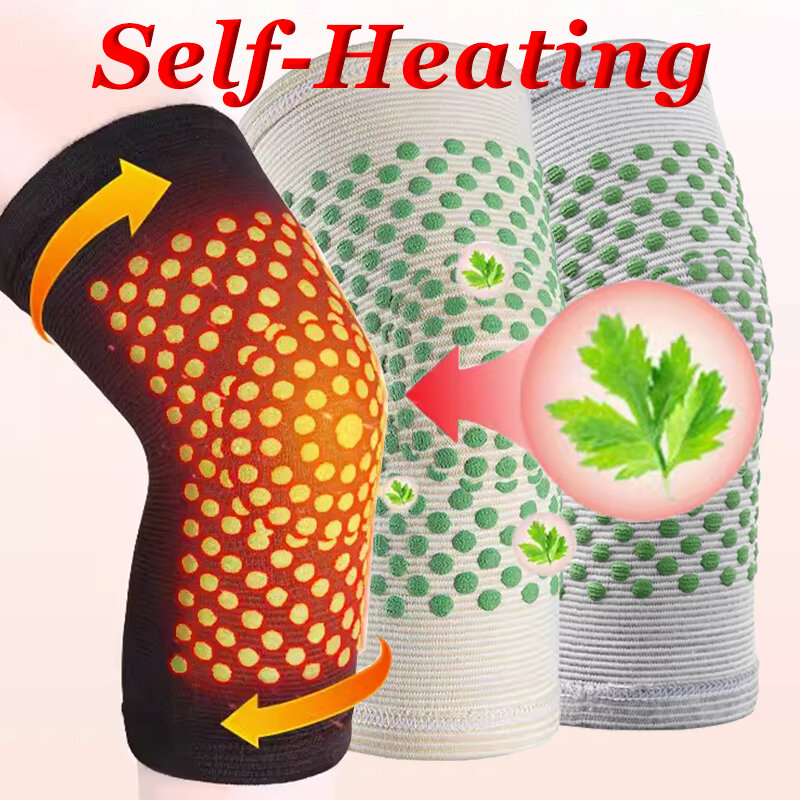 Joint Pain Relief Ay Tsao Lattice Hot Compress Self-Heating Warm Soft Knee Pads Injury Recovery Breathable Elastic Leg Sleeve