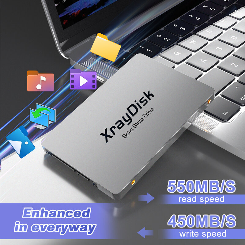 Xraydisk interno Solid State Drive, disco rígido para laptop e desktop, SSD Sata3, 128GB 256GB 512GB 1TB HDD, 2,5"