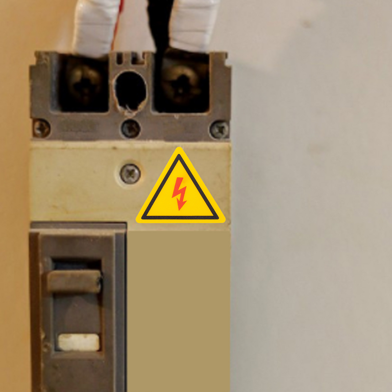 Etiquetas adhesivas con logotipo de piezas, pegatinas de advertencia de peligro para electrodomésticos, 2 unidades