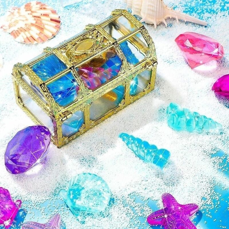 Crystals Diving Gem Party Favors Colorful with 2 Treasure Chest Swim Pool Toys Underwater Pirate Boxes kids