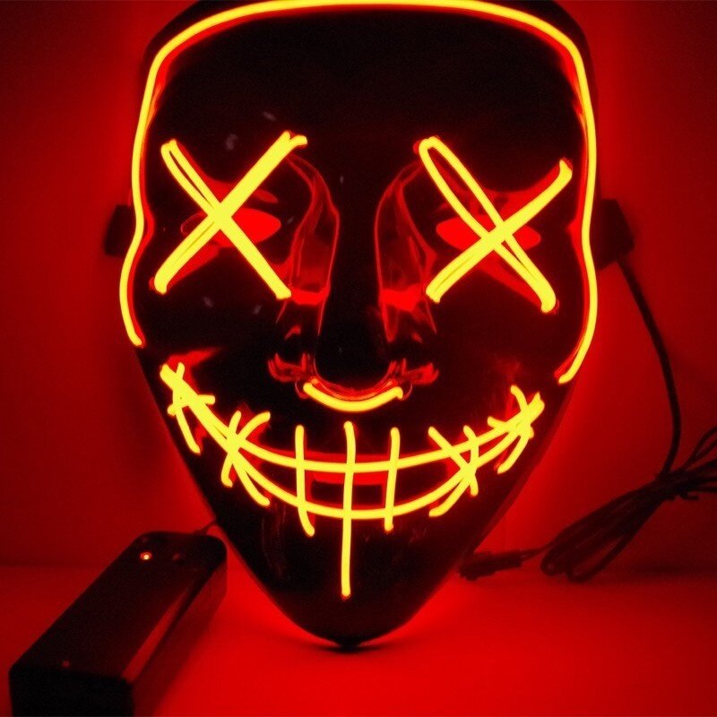 Maschere di Halloween Cosplay Halloween Neon Mask Led Mask Masque Masquerade Party Masks Light Glow In The Dark maschere per regali