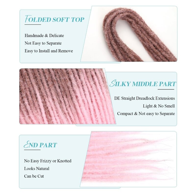 10 pasm dredów przedłużanie 24 Cal syntetyczne dredy przedłużające Pre zapętlone szydełkowe włosy dla kobiet T30/różowe