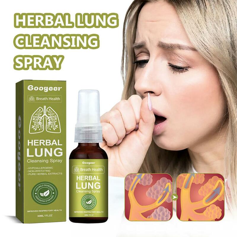 LOT Googeer Herbal Lung Cleansing Spray Breath Detox Herbal Lung Cleanse Spray, Herbal Lung Cleanse Mist - Powerful Lung Support