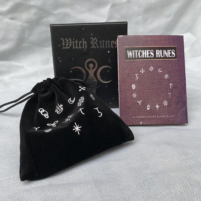 Tarot Cards Witch Witchcraft Wood Runes Stone Set Witches Rune Set Board Game Table Game Divination Runestones Tarot Decks 14Pcs