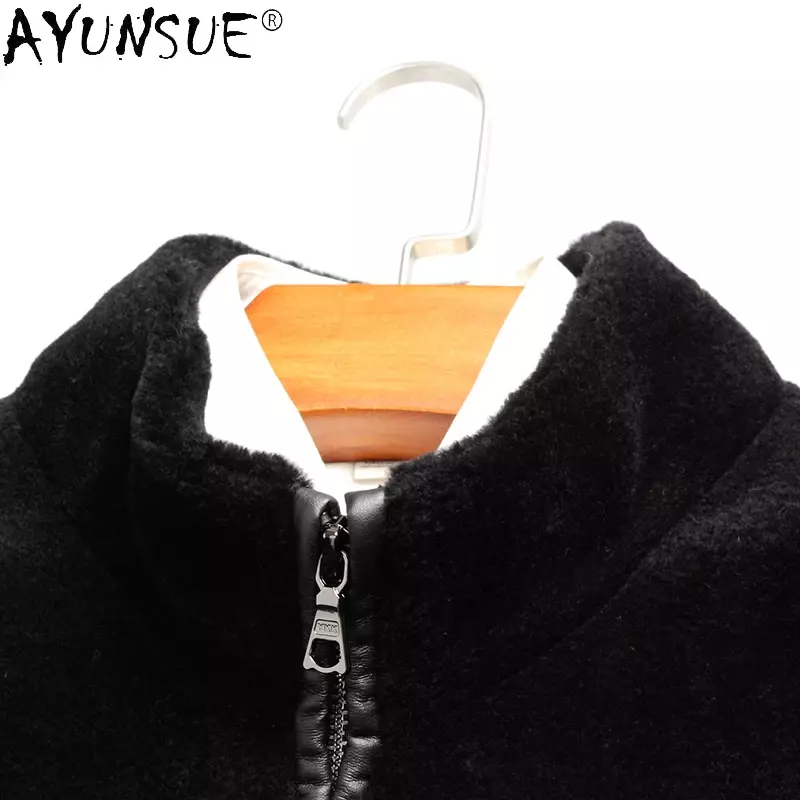 AYUN-chaquetas de lana auténtica para Hombre, Abrigo con cuello levantado a la moda, ropa de otoño e invierno, Gmm431, 2021